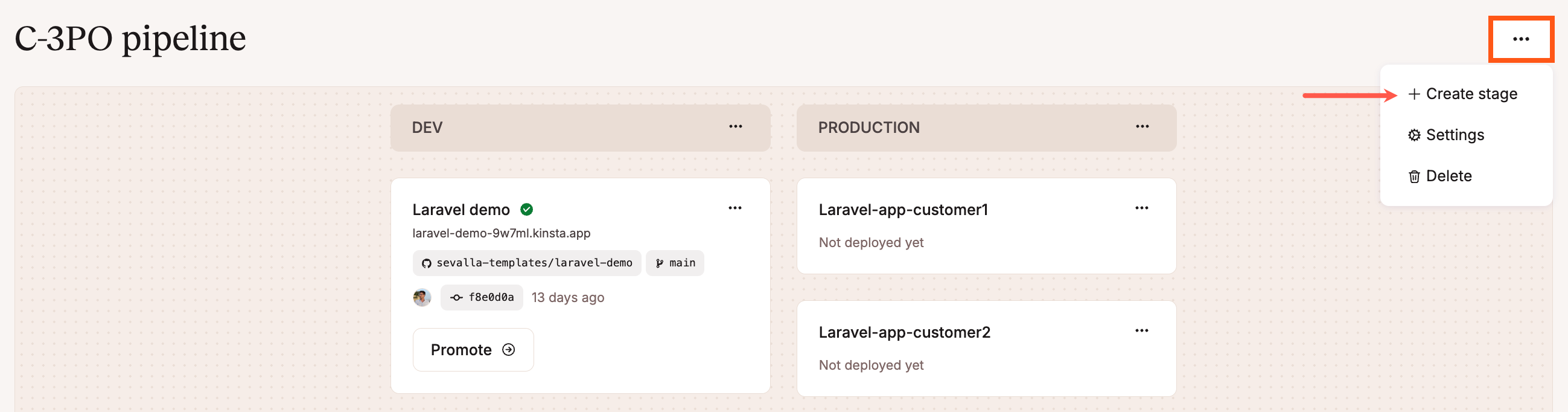 Create a new stage in your pipeline.